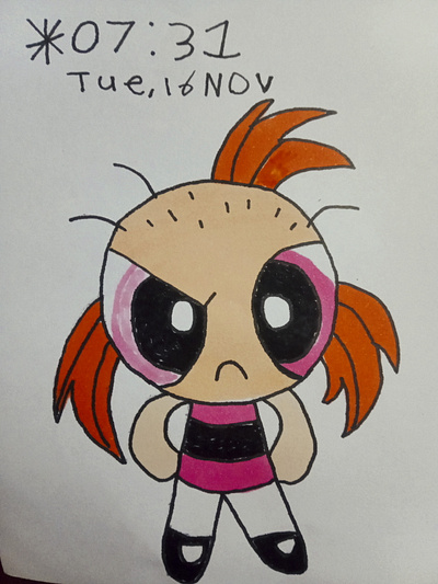 Blossom's Bad Haircut blossom cartoon cartoonnetwork drawing illustration