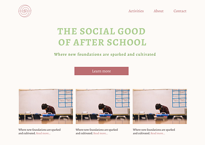 Social Good Landing Page design