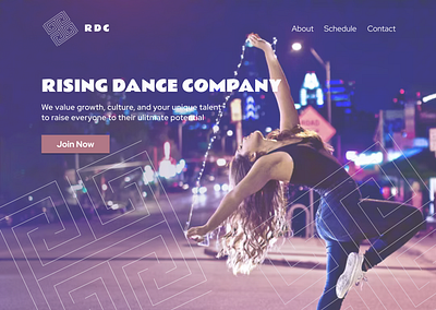 Dance Company Landing Page branding design logo