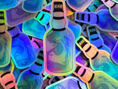 Boo'z or Spirits art booze bottle design digital art drawing ghosts graphic design holographic illustration ipad procreate spirits spooky sticker vector