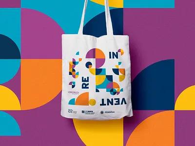 Geometric Tote Bag | Emerge Summit circle emerge summit geometric gradient quarter reinvent tote bag