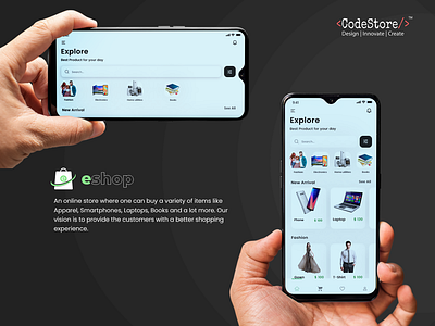 eShop eCommerce App branding graphic design motion graphics ui