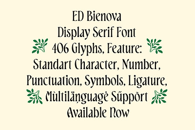 ED Bienova branding design elegant font font design graphic design lettering logo minimalist serif type design typography