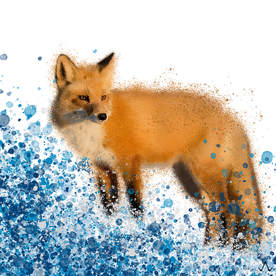 Abstract Red Fox abstract painting animation branding cute dog cute fox design digital painting dog illustration photoshop red fox