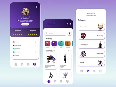 ConFig app design home marketplace mobile ui