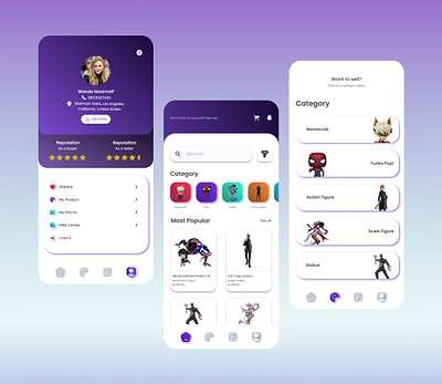 ConFig app design home marketplace mobile ui