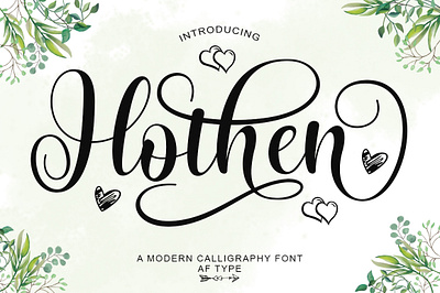 Hothen Script Font branding design font fonts illustration logo lovely font script signature ui