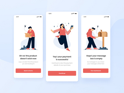 States Illustration app character clean design dialog empty states figma illustration ilustrations ios man mobile notification ohaio success states ui ux woman