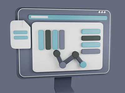 Finance Report 3D 3d 3d icon 3d illustration 3d model 3d modeling blender design finance report 3d illustration