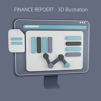 Finance Report 3D 3d 3d icon 3d illustration 3d model 3d modeling blender design finance report 3d illustration