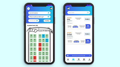 Bus Booking App UI Concept 3d animation app art booking layout branding busbooking clean design graphic design icon illustration illustrator logo motion graphics movie tickets seat layout seat layout ticketbooking ui website