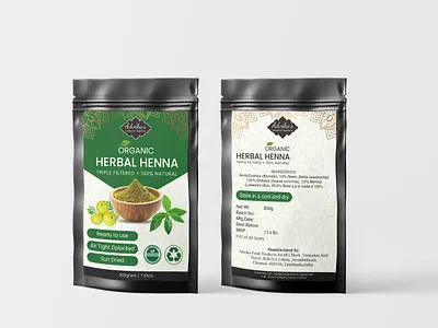 HERBAL HENNA TEA POUCH PACKAGING DESIGN pouch bag design