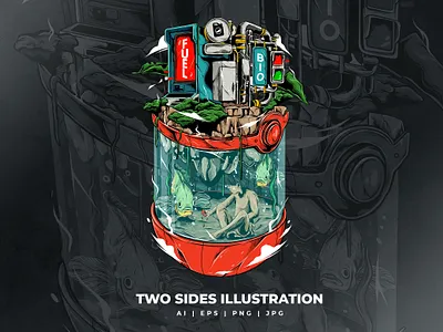 Two Sides Illustration 3d adobe animation app brand branding car design graphic design illustration logo motion graphics tshirt ui vector
