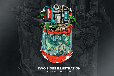 Two Sides Illustration 3d adobe animation app brand branding car design graphic design illustration logo motion graphics tshirt ui vector