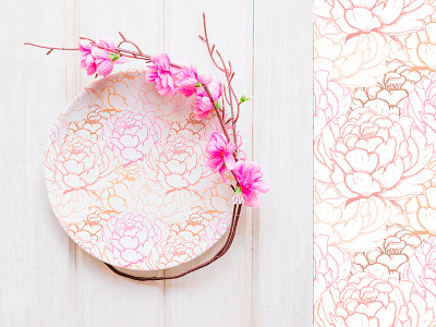 Pattern with flowers. Cute pink peonies. blossom flower hand drawn pattern peonies pink