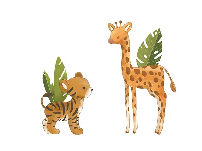 Cute zoo animals clipart animals cute giraffe safari tiger