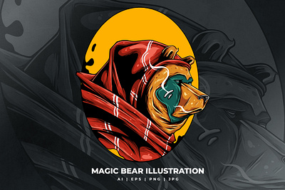 Magic Bear illustration 3d adobe animation app bear brand branding car design graphic design illustration logo magic motion graphics tshirt ui vector