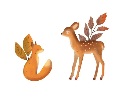 Autumn in the forest animals autumn deer forest fox