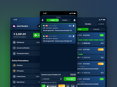Betting mobile app 2 android app app store design dribble ios mobile app ui ux
