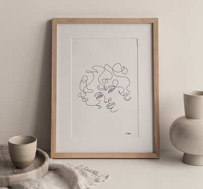 Black Woman Art, Black Woman Poster, Black Girl Art, Curly Hair afro woman art minimalist one line minimal