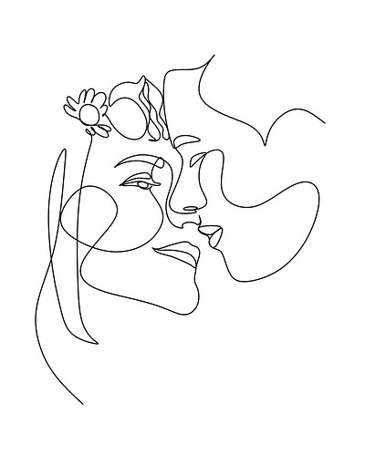 Custom one line drawing. One line portrait from photo. art couple illustration line art portrait line artist love romantic victoria rusyn