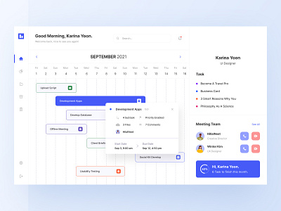 Timeline Calendar Dashboard UI buy calendar dashboard design download kit product schedule task timeline track ui website