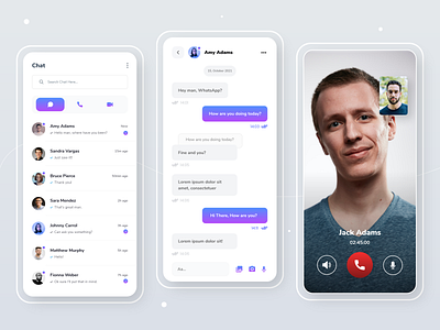 Chat App call app chat app daily ui design design facebook ui graphic design instagram clone instagram ui messaging app minimal ui mobile ui design social media app social network app social ui design trendy ui design ui ui ux design ux design video call video call app