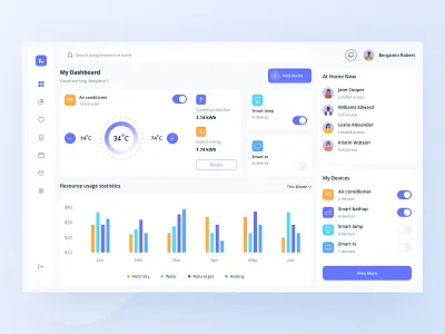 Smart Home Dashboard UI air buy conditioner dashboard design download home kit lamp product smart smarthome ui website