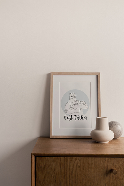 Custom Line drawing | personalised line illustration | art family father love minimalist tiktok victoriia rusyn