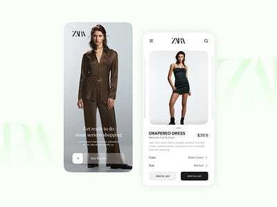 ZARA Mobile App branding clothing clothing webapp designé.studio fashion hm home screen homescreen mobile app splash splash screen ui ux woman woman clothing women clothing zara zara clothing