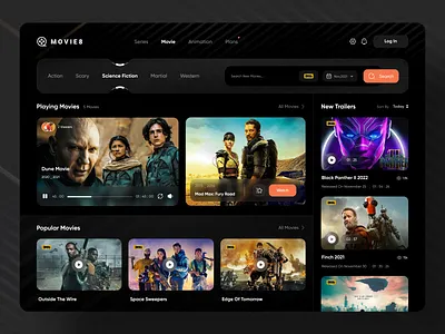 Movie web clean daily ui design designer icon illustration imdb interface landing page minimal mobile ui movie netflix platform tv ui ui design ux web web design