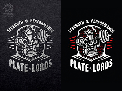 Plate Lords logo athlete barbell bodybuilding brand branding design exercises giant gym identity logo logotype man power powerlifting