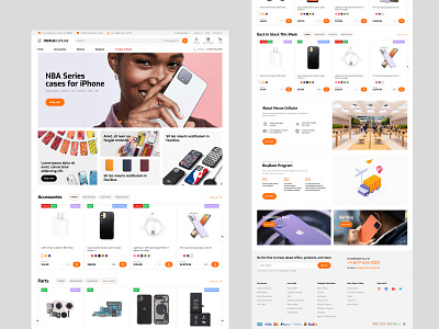 Home page design for Nexus Cellular store. Ecommerce accessories basov canada carriers cellular design homepage logo magento magento2 nexuscellular orange parts phones shop store ui ux web