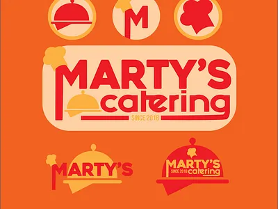 Marty's Catering branding branding design business catering design food food restaurant graphic design logo logo design logo variations social media design typography