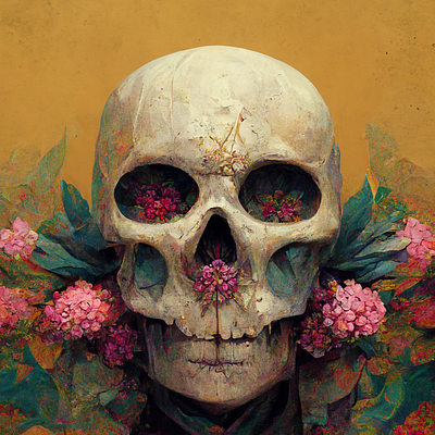 Floral Blush abstract design graphic design illustration people plants skull