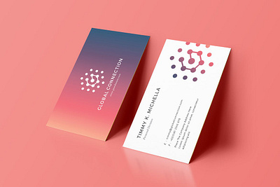 Gradient Business Card agency bright business business card card card studio cards color colorful company corporate creative gradient indesign minimal modern pink professional simple