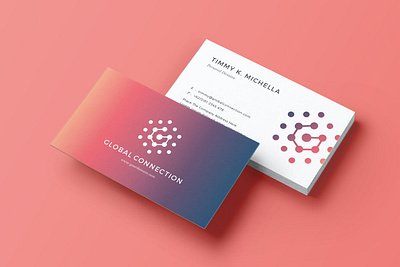 Gradient Business Card agency bright business business card card cards color colorful company corporate creative gradient indesign minimal modern pink professional simple