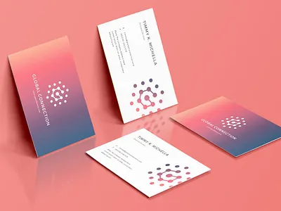 Gradient Business Card agency bright business business card card card studio cards color colorful company corporate creative gradient indesign minimal modern pink professional simple
