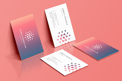 Gradient Business Card agency bright business business card card card studio cards color colorful company corporate creative gradient indesign minimal modern pink professional simple