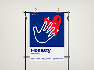 Honesty Poster corporate poster design jombie honesty honeywell international typography style poster design sushant sushant kumar rai swiss style