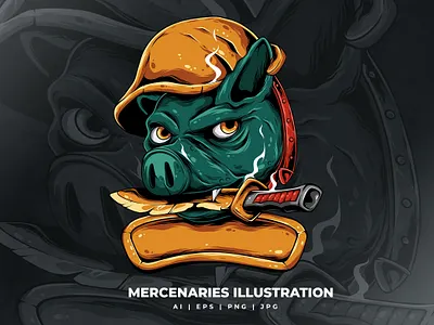 Mercenaries Illustration 3d adobe animal animation app brand branding car design graphic design illustration logo mercenaries motion graphics pig soldier ui