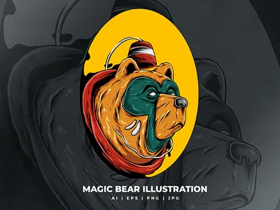 Magic Bear Illustration 3d adobe animation app bear brand branding bundles car design graphic design illustration logo magic motion graphics ui vector