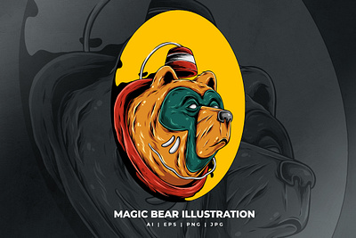 Magic Bear Illustration 3d adobe animation app bear brand branding bundles car design graphic design illustration logo magic motion graphics ui vector