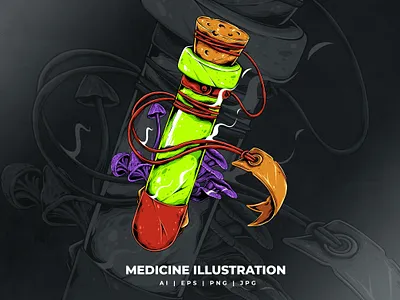 Medicine Illustration 3d adobe animation app brand branding car design drugs graphic design illustration logo medicine motion graphics ui virus
