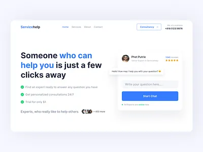 First screen | online tech support service branding clean design concept design first screen landing landing page minimal promo site ui ux web website