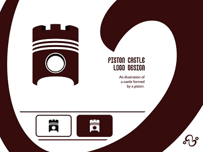 Piston Castle Logo automotive brand design brand designer car castle fortress illustration kingdom logo design logo designer logo for sale logo idea logo inspiration logomark logotype machine mechanic palace piston stronghold