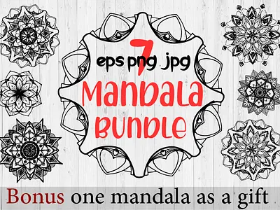 Mandala Bundle Zentangle graphic illustration mandala mandala bundle png vector vintage