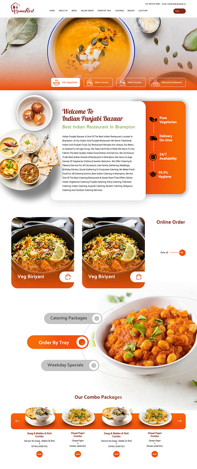 Food & Restaurant Website Mockup ui web design