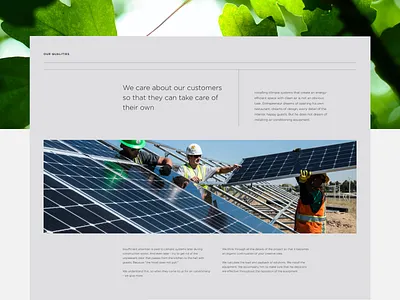 Climatech. Our Quality clean design composition corporate webbsite line tech typography ui ux web website website design website inspiration