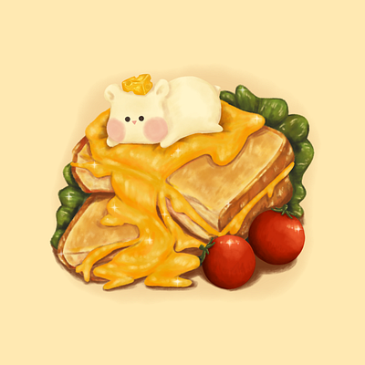 Grilled Cheese character design design food illustration procreate